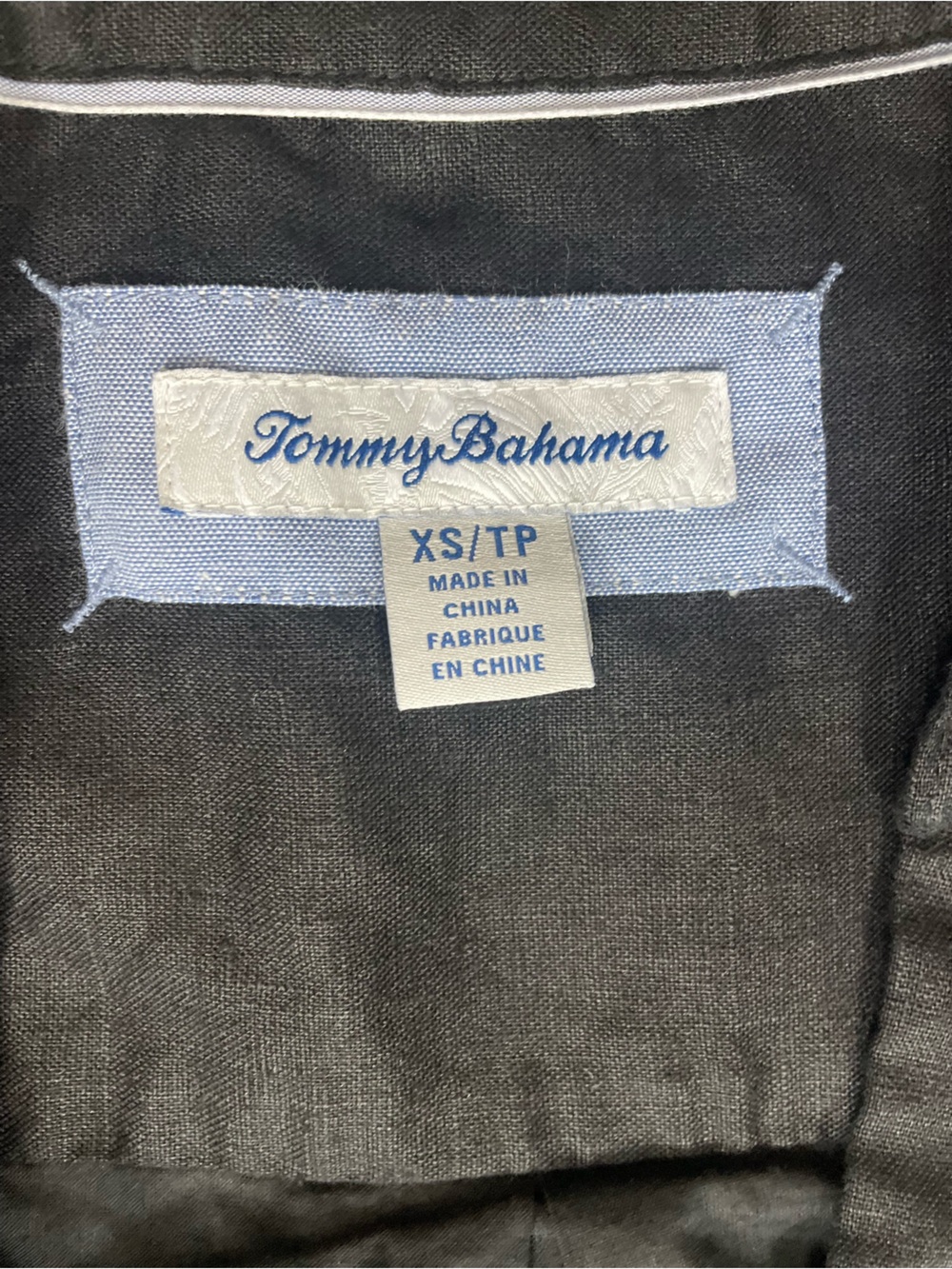 Tommy Bahama “Two Palms” Black Short Sleeve Linen Collared Dress - Picture 9 of 11